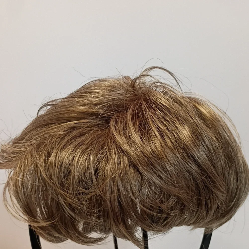 Hair Topper for Women • Short Pixie Style • Light Ash Brown • Lightweight Full C